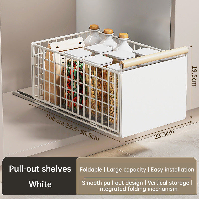 New Kitchen Pull-Out Cabinet Organizer, Sliding Rail Drawer for Spice and Bottle Storage