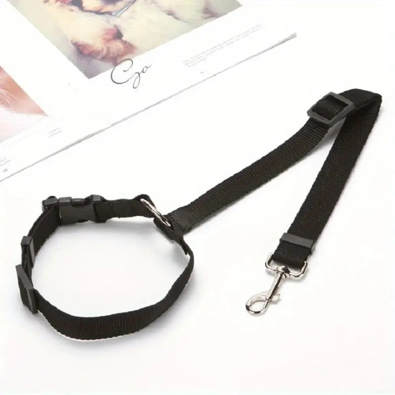 Pet Car Safety Belt Ring Dog Rear Seat Harness Adjustable Lead for Safe Travel