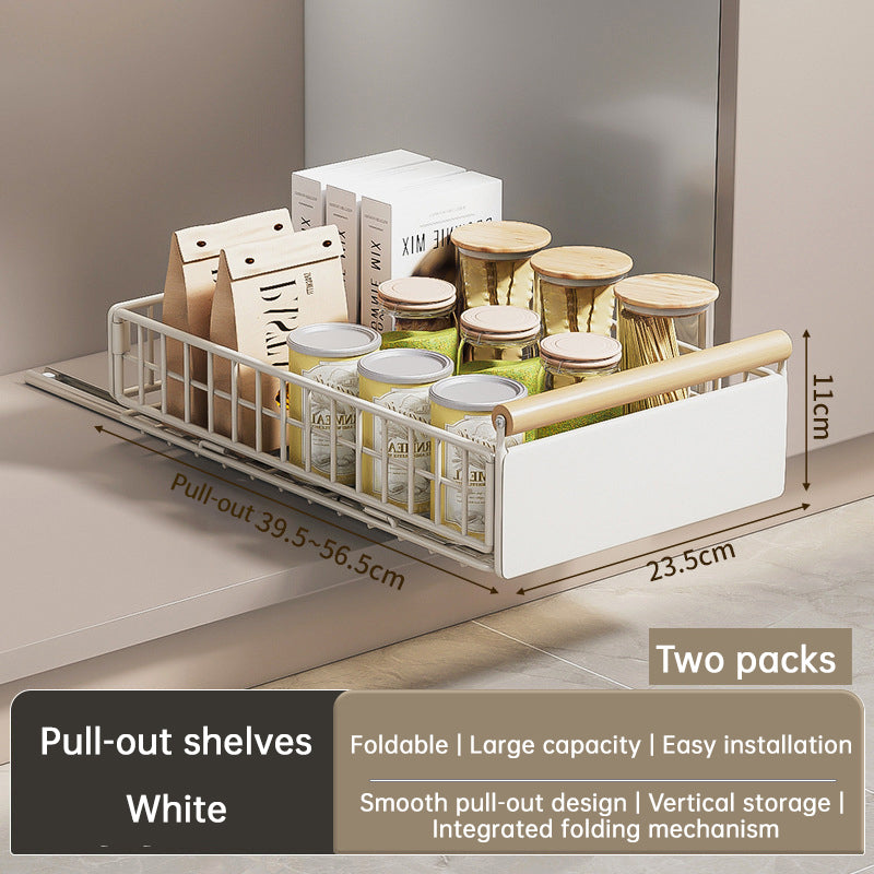 New Kitchen Pull-Out Cabinet Organizer, Sliding Rail Drawer for Spice and Bottle Storage