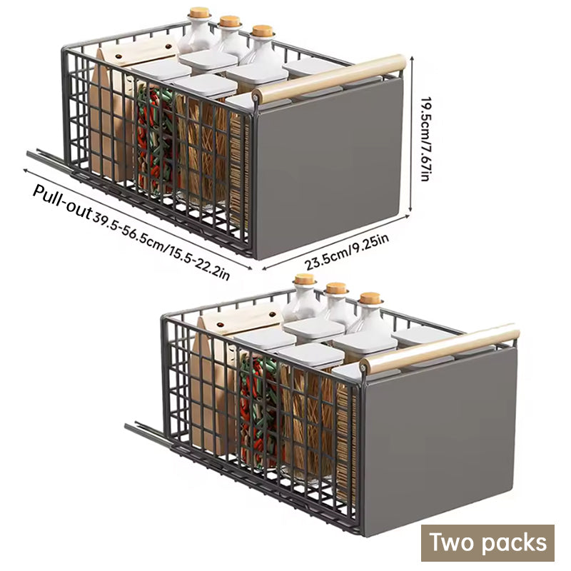 New Kitchen Pull-Out Cabinet Organizer, Sliding Rail Drawer for Spice and Bottle Storage