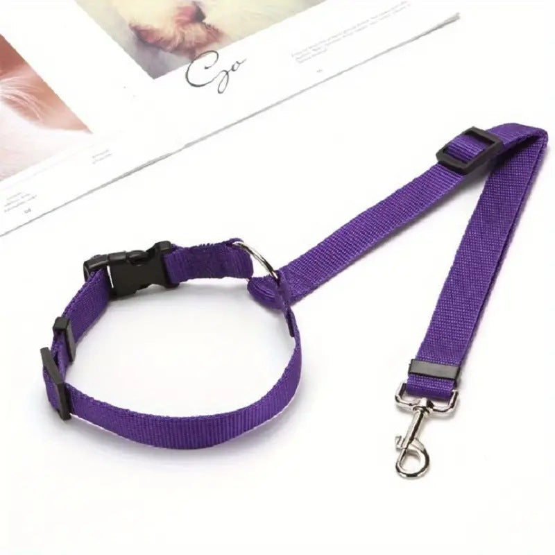 Pet Car Safety Belt Ring Dog Rear Seat Harness Adjustable Lead for Safe Travel
