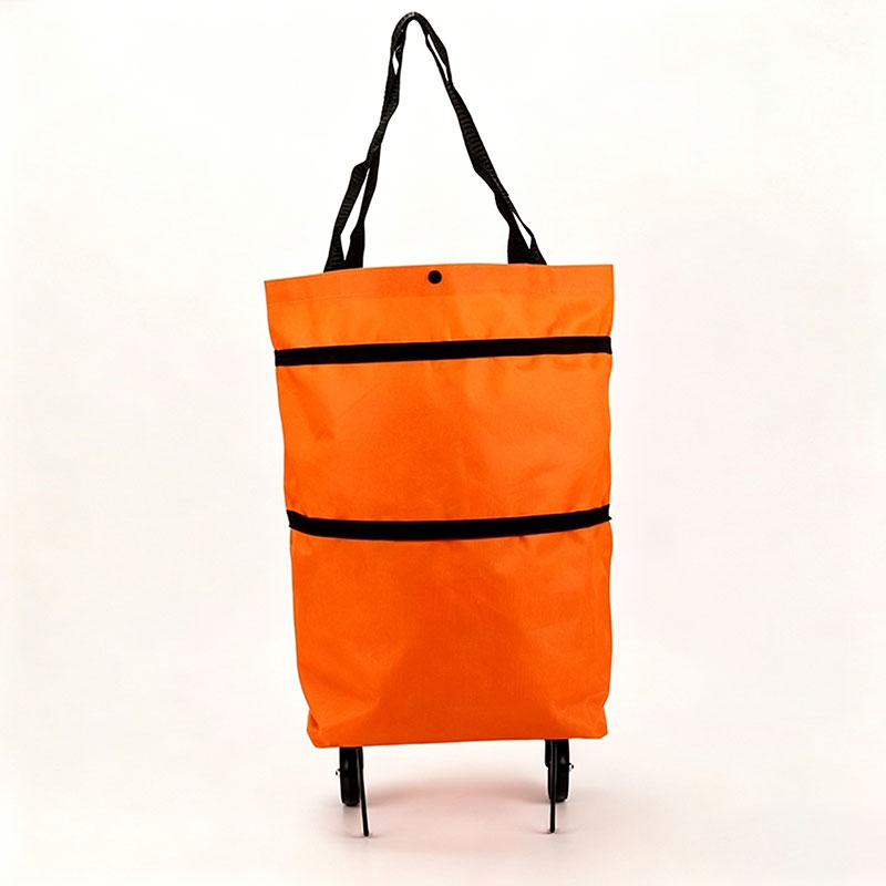 Portable Foldable Shopping Cart with Wheels - Lightweight Backpack Style Travel Trolley for Groceries & Storage