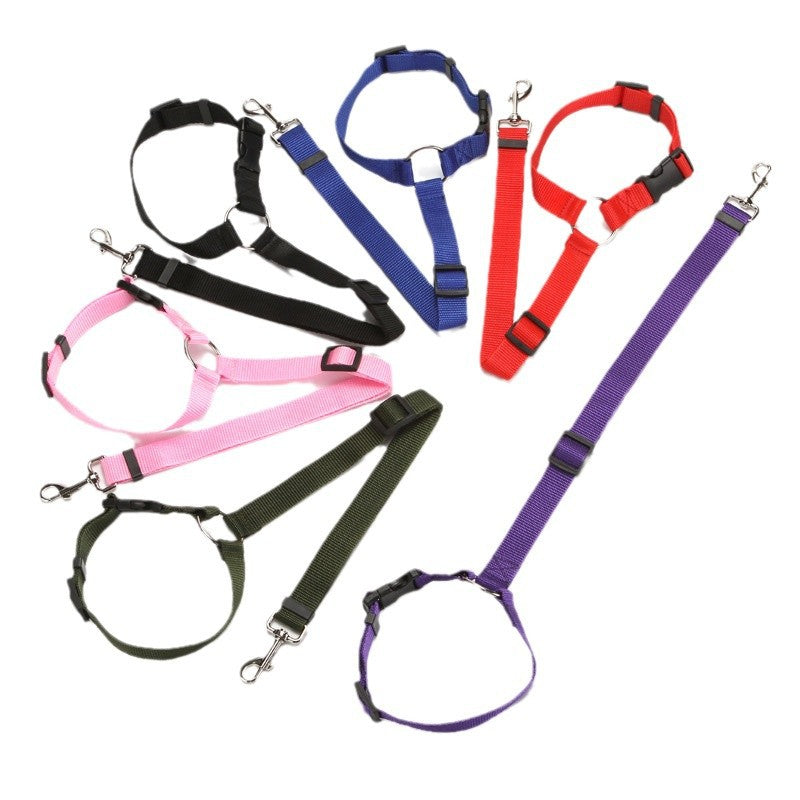 Pet Car Safety Belt Ring Dog Rear Seat Harness Adjustable Lead for Safe Travel