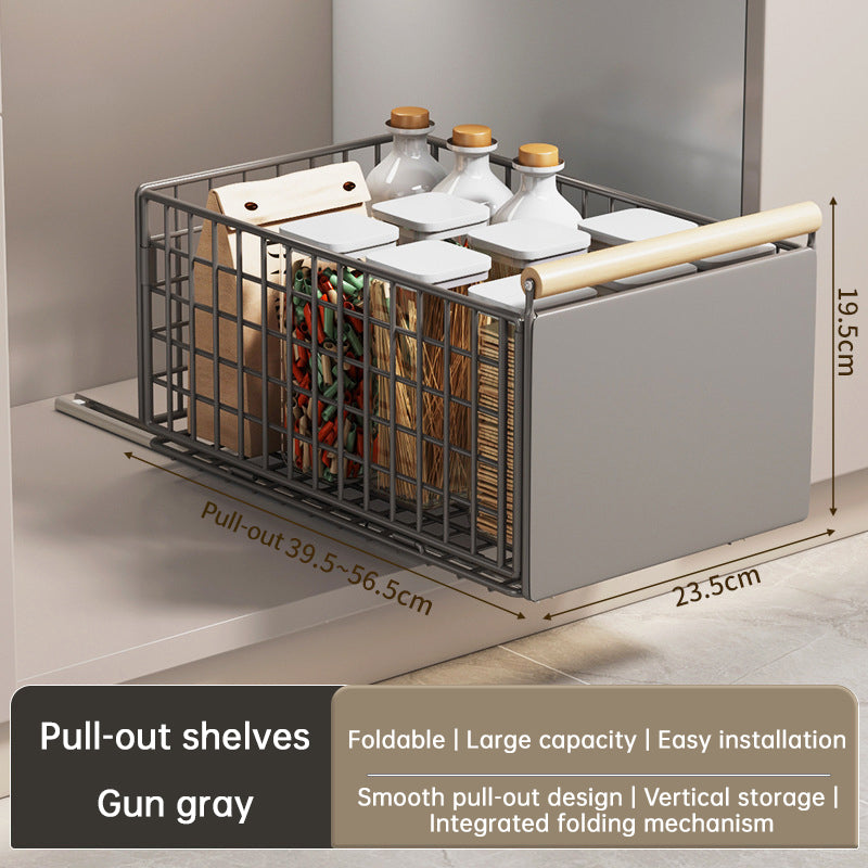 New Kitchen Pull-Out Cabinet Organizer, Sliding Rail Drawer for Spice and Bottle Storage
