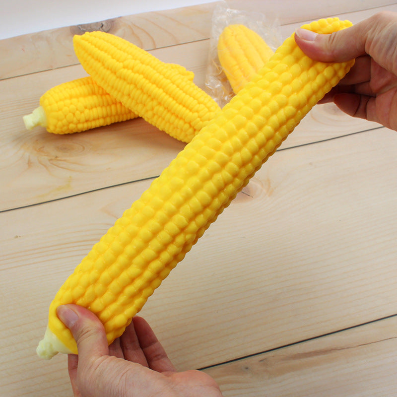 Creative Squishy Simulation Corn TPR Soft Stress Relief Pull-and-Play Corn Decompression Toy