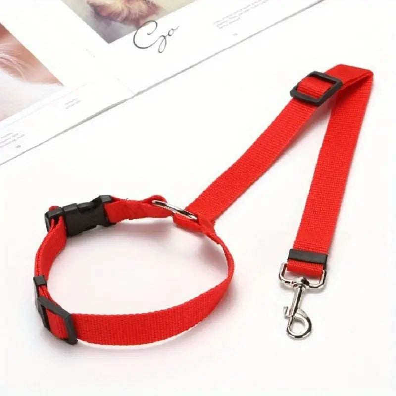 Pet Car Safety Belt Ring Dog Rear Seat Harness Adjustable Lead for Safe Travel