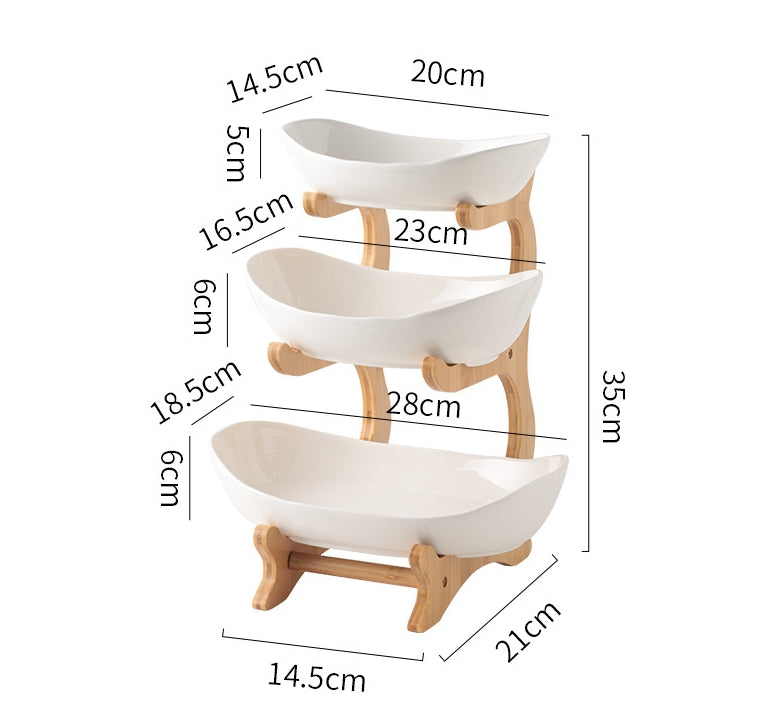 Multi-layer Fruit Tray for Living Room Coffee Table, Front Desk Display for Tea Snacks