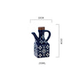 Ceramic Oil & Vinegar Cruet Set with Cork Stoppers – Kitchen Seasoning Bottles