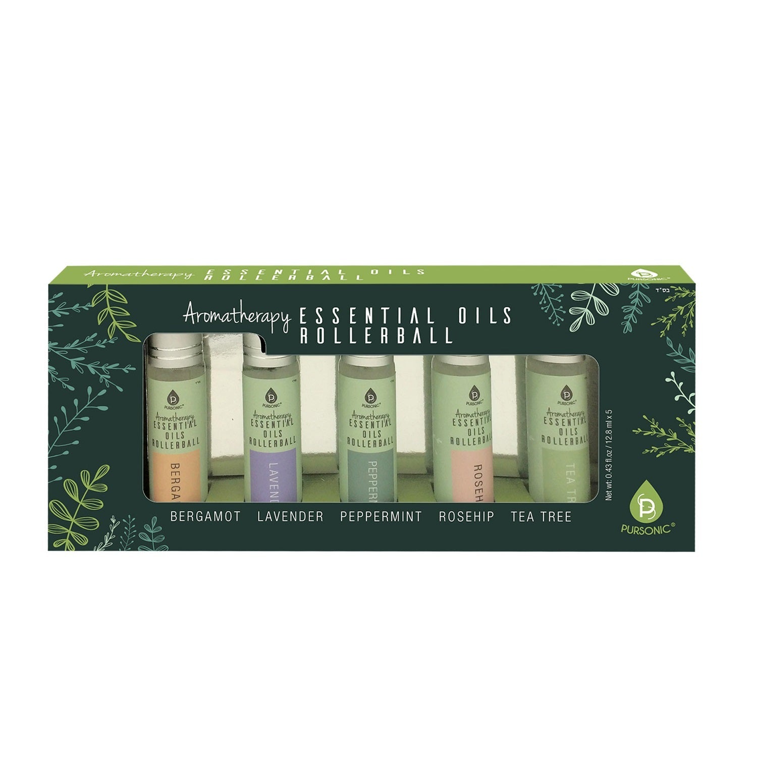 Aromatherapy Essential Oils Rollerballs (Bergamot, Lavender, Peppermint, Rosehip, Tea Tree)-1