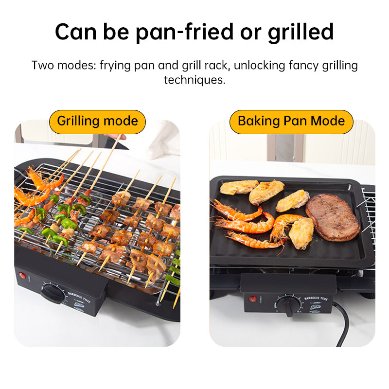 Portable Stainless Steel Electric Grill | 6 Heat Levels | Ideal for Indoor Cooking, Outdoor Camping & Home Parties