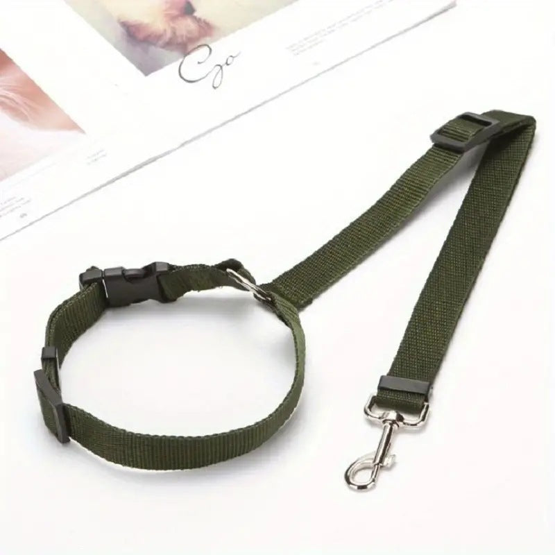 Pet Car Safety Belt Ring Dog Rear Seat Harness Adjustable Lead for Safe Travel