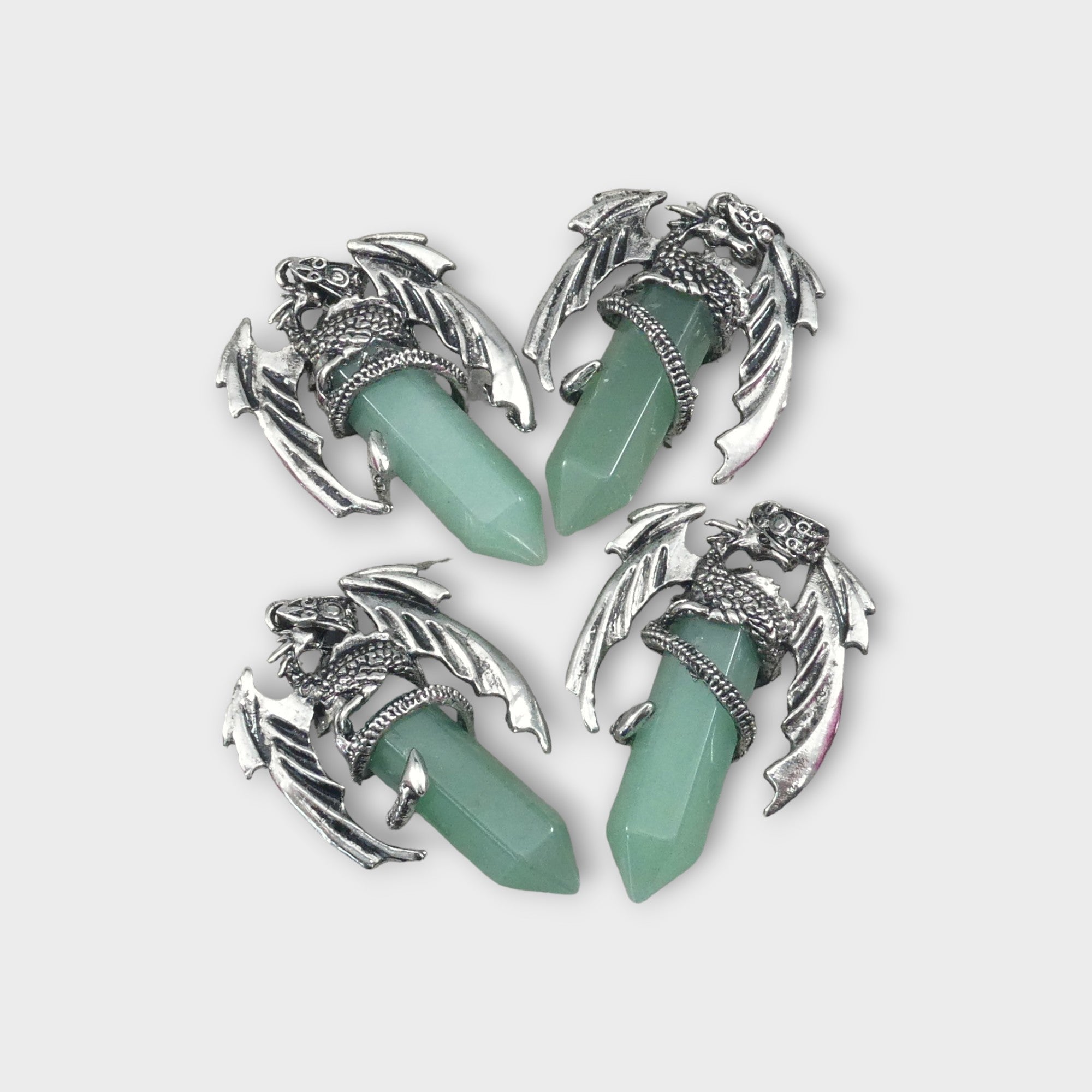 Green Aventurine Flying Dragon Point Pendant 34x50mm-3