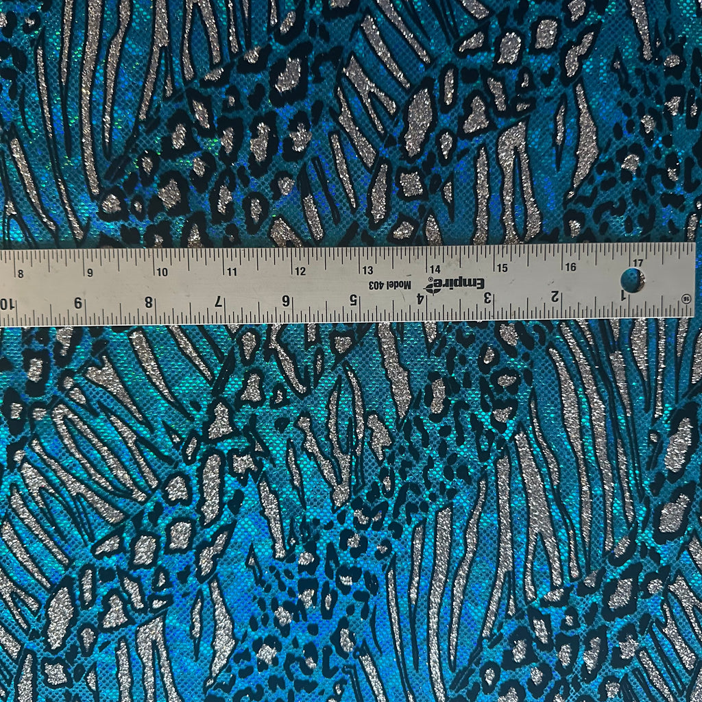 Cheetah Flocking Glitters 4-Way Nylon Stretch Fabric | Spandex Palace-2