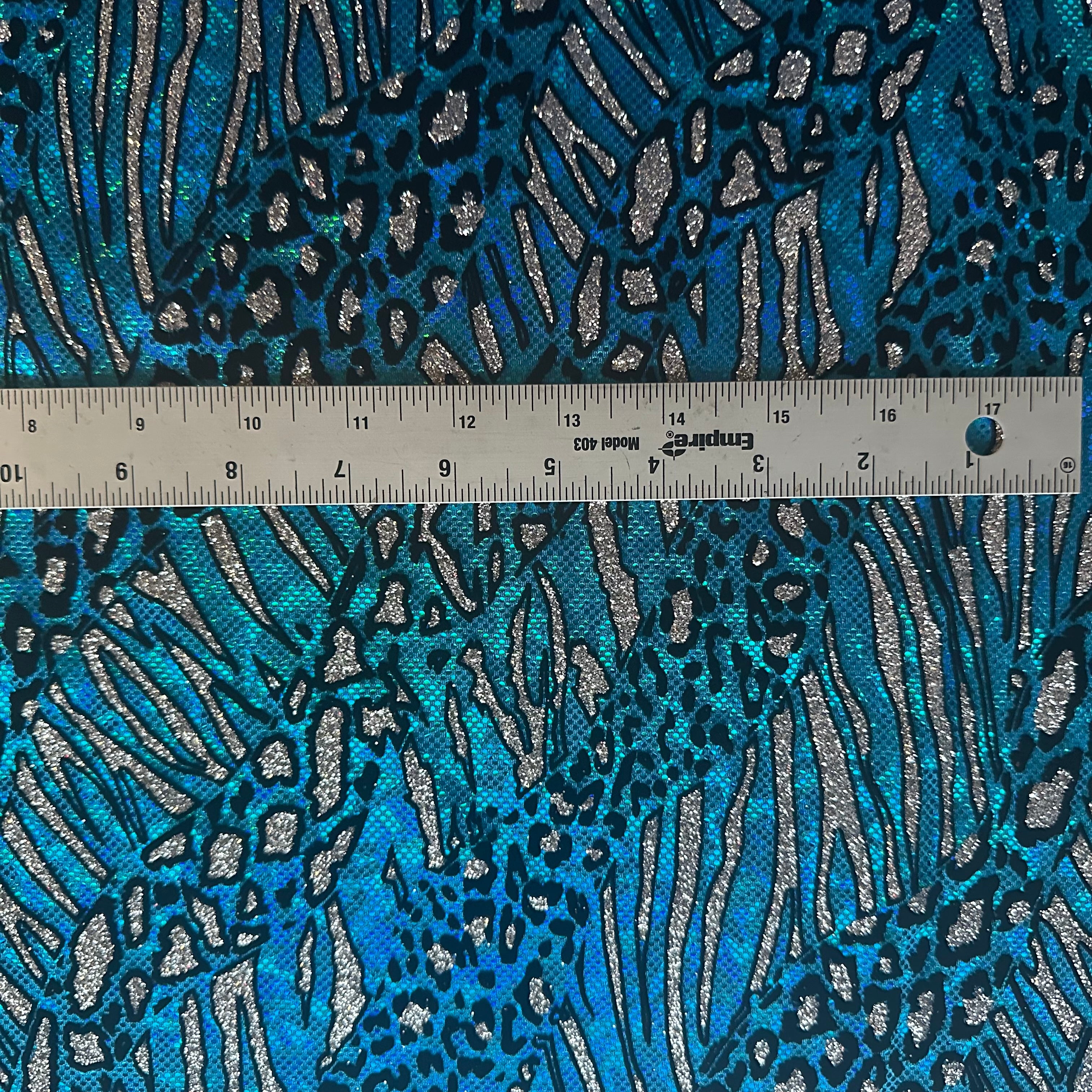 Cheetah Flocking Glitters 4-Way Nylon Stretch Fabric | Spandex Palace-2