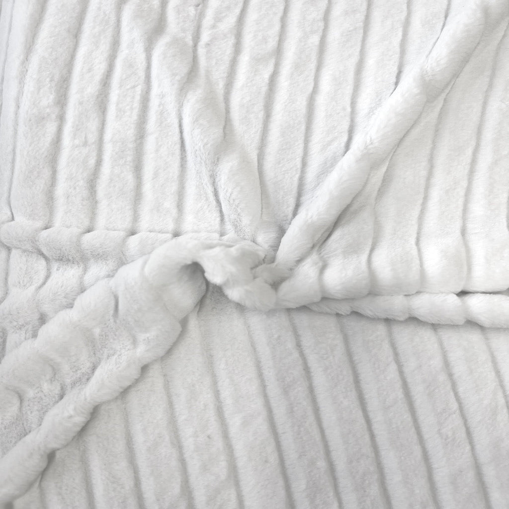 Striped Rabbit Soft Plush Short Pile Faux Fur Fabric-1