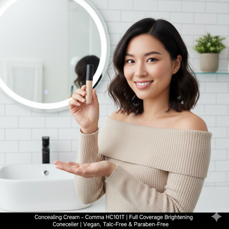 Concealing Cream – Comma HC101T | Full Coverage Brightening Concealer | Vegan, Talc-Free & Paraben-Free-1