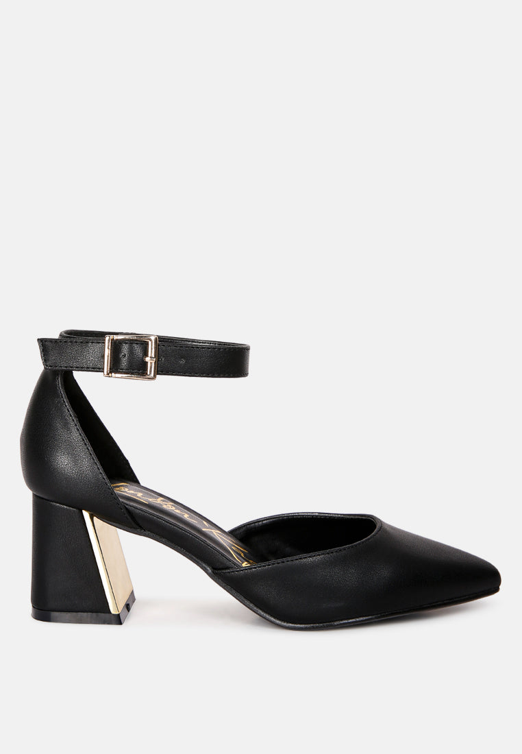Myla Faux Leather Metallic Sling Heeled Sandals By RAG